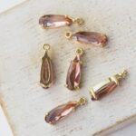 5x14 mm drop in metal setting Antique Pink x 4 pc(s)