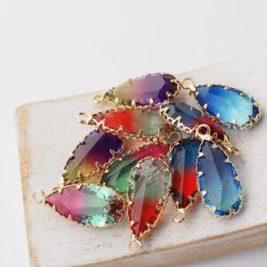SALE: 24x11 mm Rainbow drops x 10 pcs