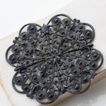 Gunmetal black filigree Estrella 53.2x53.2 mm x 1 pc