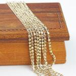 2.1 mm rhinestone chain with Crystal Aurum Preciosa crystals in silver setting x 20 cm