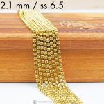 2.1 mm rhinestone chain with Jonquil Preciosa crystals in raw setting x 20 cm