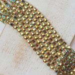 2.4 mm rhinestone chain with Red Velvet AB Preciosa crystals in raw setting x 20 cm