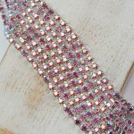 2.4 mm rhinestone chain with Rose AB Preciosa crystals in silver setting x 20 cm