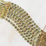2.5 mm rhinestone chain with Crystal Vitrail Medium Preciosa crystals in raw setting x 20 cm