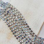 2.5 mm rhinestone chain with Light Amethyst AB Preciosa crystals in silver setting x 20 cm