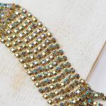 2.5 mm rhinestone chain with Smoked Topaz AB Preciosa crystals in raw setting x 20 cm