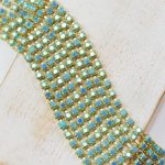 3.2 mm rhinestone chain with Turquoise AB Preciosa crystals in raw setting x 40 cm