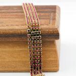 2.1 mm rhinestone chain with Ruby Preciosa crystals in raw setting x 40 cm