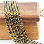 3.2 mm rhinestone chain with Jet Preciosa crystals in raw setting x 20 cm