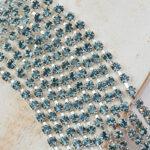 3.2 mm rhinestone chain with Smoked Sapphire Preciosa crystals in silver setting x 40 cm