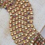 3 mm rhinestone chain with Rose AB Preciosa crystals in raw setting x 20 cm