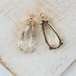 17x7x6 mm drop in metal setting Transparent x 1 pc