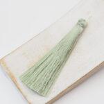 6.5 cm tassel imitiation silk Light Green-Grey x 1 pc