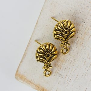 Patina gold earstuds 18 mm x 2 pcs