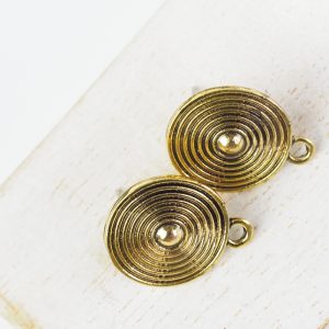 Patina gold earstud 21 x 18 mm x 2 pc