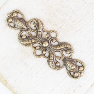 Antique bronze filigree 40x13 mm x 1 pc