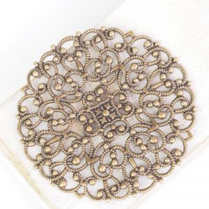 Antique bronze filigree arabesque 55x55 mm x 1 pc