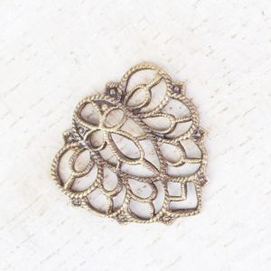 Antique bronze filigree falling leaf 18x18 mm x 1 pc