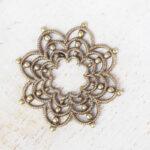 Antique bronze filigree firework 23x23 mm x 1 pc
