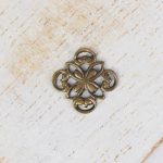 Antique bronze filigree ornament square 10x10 mm x 1 pc