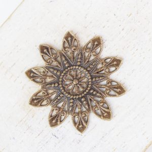 Antique bronze filigree snowflake 27x27 mm x 1 pc