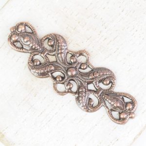 Antique copper filigree 40x13 mm x 1 pc