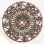 Antique copper filigree Aztec 46x46 mm x 1 pc