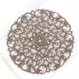 Antique copper filigree arabesque 55x55 mm x 1 pc