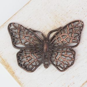 Antique copper filigree butterfly 38x25 mm x 1 pc