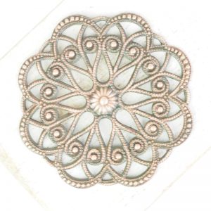 Antique copper filigree circle dance 43x43 mm x 1 pc