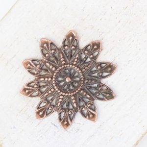 Antique copper filigree snowflake 27x27 mm x 1 pc