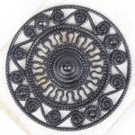 Gunmetal black filigree Aztec 46x46 mm x 1 pc