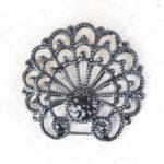 Gunmetal black filigree baroque shell 24x23 mm x 1 pc