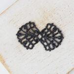Gunmetal black filigree bowtie 26x15 mm x 1 pc