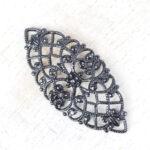 Gunmetal black filigree navette 33x15 mm x 1 pc