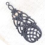 Gunmetal black filigree raindrop 14x36 mm x 1 pc