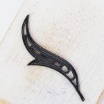 Gunmetal black filigree wave 44x17 mm x 1 pc