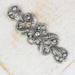 Patina silver filigree 40x13 mm x 1 pc