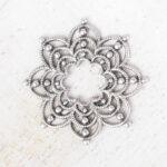 Patina silver filigree firework 23x23 mm x 1 pc