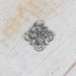 Patina silver filigree ornament square 10x10 mm x 1 pc