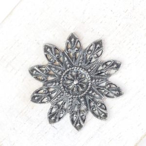 Patina silver filigree snowflake 27x27 mm x 1 pc