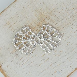 Silver filigree bowtie 26x15 mm x 1 pc