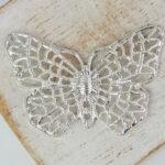 Silver filigree butterfly 38x25 mm x 1 pc