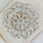 Silver filigree circle dance 43x43 mm x 1 pc