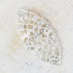 Silver filigree navette 33x15 mm x 1 pc
