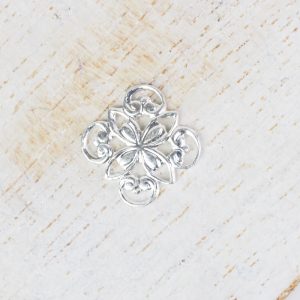 Silver filigree ornament square 10x10 mm x 1 pc