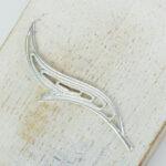 Silver filigree wave 44x17 mm x 1 pc