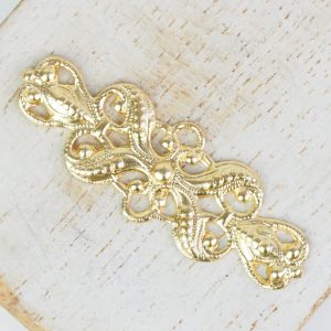 Yellow gold filigree 40x13 mm x 1 pc