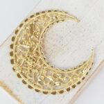 Yellow gold filigree medium crescent 44x48 mm x 1 pc