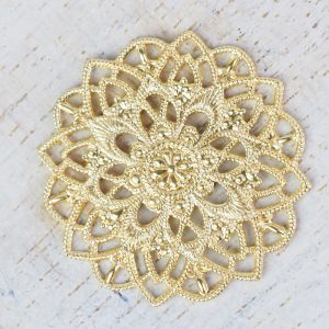 Yellow gold filigree star flower 27x27 mm x 1 pc